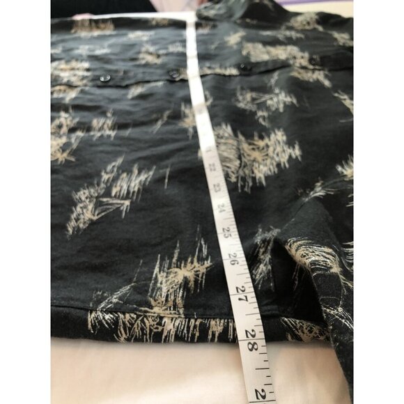 Tasso Elba Island Men's Button Up Tropical Shirt XXL Black Linen Blend Vacation - Picture 7 of 8